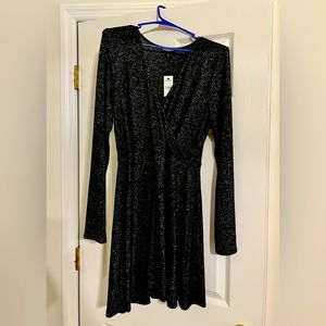 Express gray/black heathered wrap dress- NWT